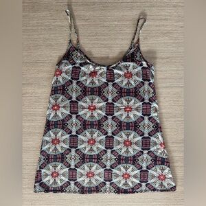 Tysa mini dress‎ red gray abstract boho adjustable strap lightweight women’s 2